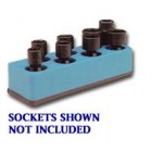 MTS Neon Blue 3/8" Drive Universal Impact Socket Holder - SAE