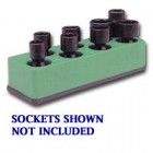 MTS Dark Green 3/8" Drive Universal Impact Socket Holder - SAE