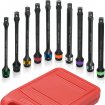 10PC Torque Limiting Extension Bar Socket Set